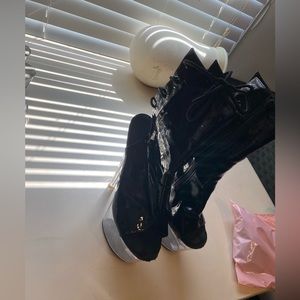 7" Heel,2 3/4" Platform LED Illuminated Open Ankle Boot, Side Zip